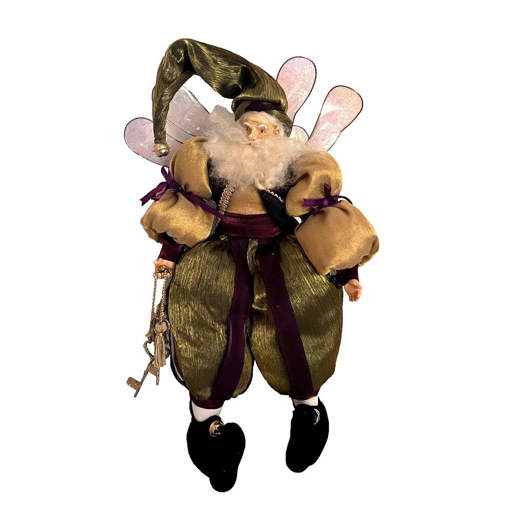 MARK ROBERTS Fairy Elf Doll Figurine Christmas Gift Decor Gold Keys Whimsical
